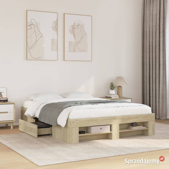 Łóżko bez materaca dąb sonoma 140x190 WM3295501 Warszawa