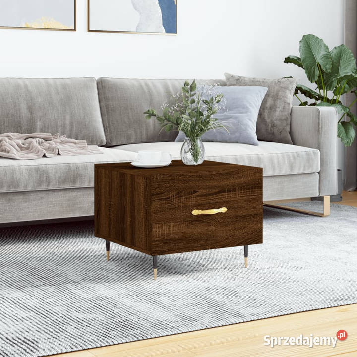 Stolik kawowy brązowy dąb 50x50x40 WM829362 Warszawa