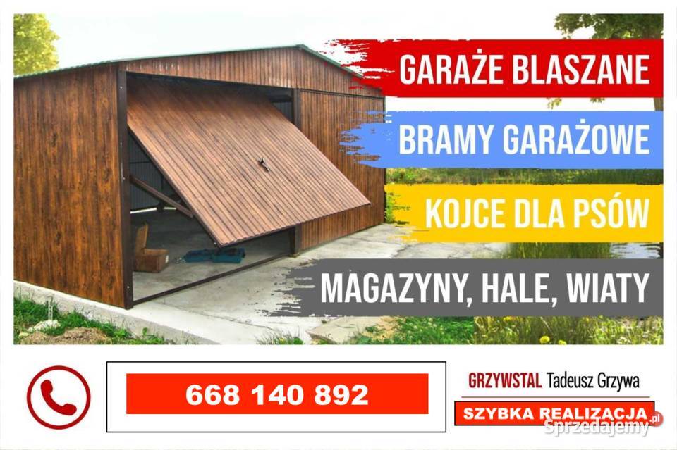 Blaszak Garaż Blaszany Złoty Dąb ORZECH Garaże Zamość