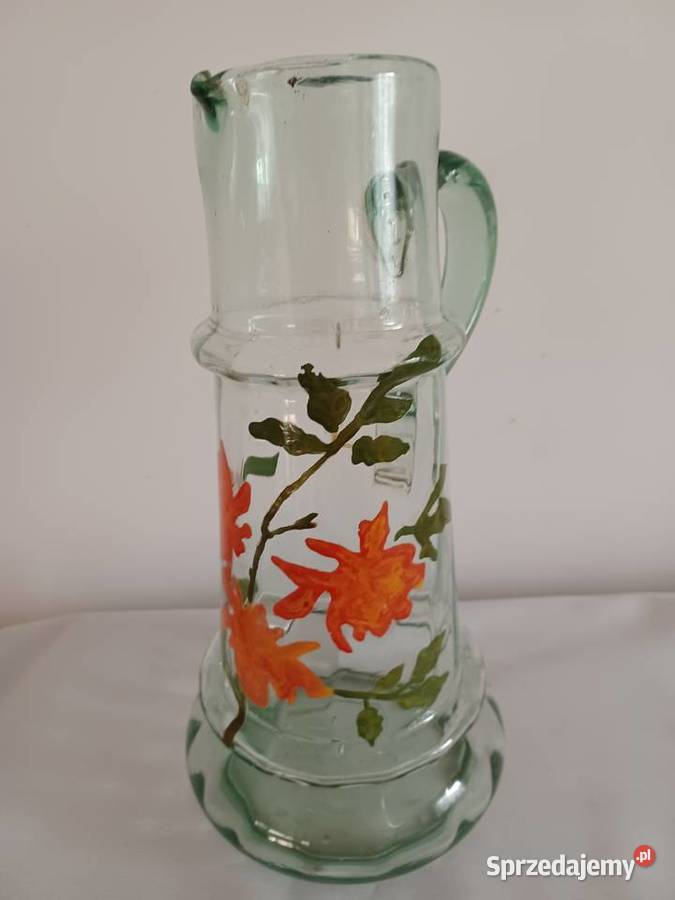 Szklany malowany kufel z motyw kwiatowymJasna Wrocław