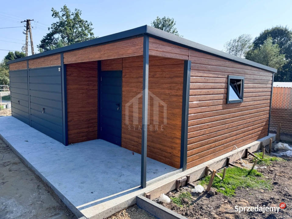 Garaż blaszany 9x5m wnęka 3x1m 2x brama uchylna warmińsko-mazurskie Iława