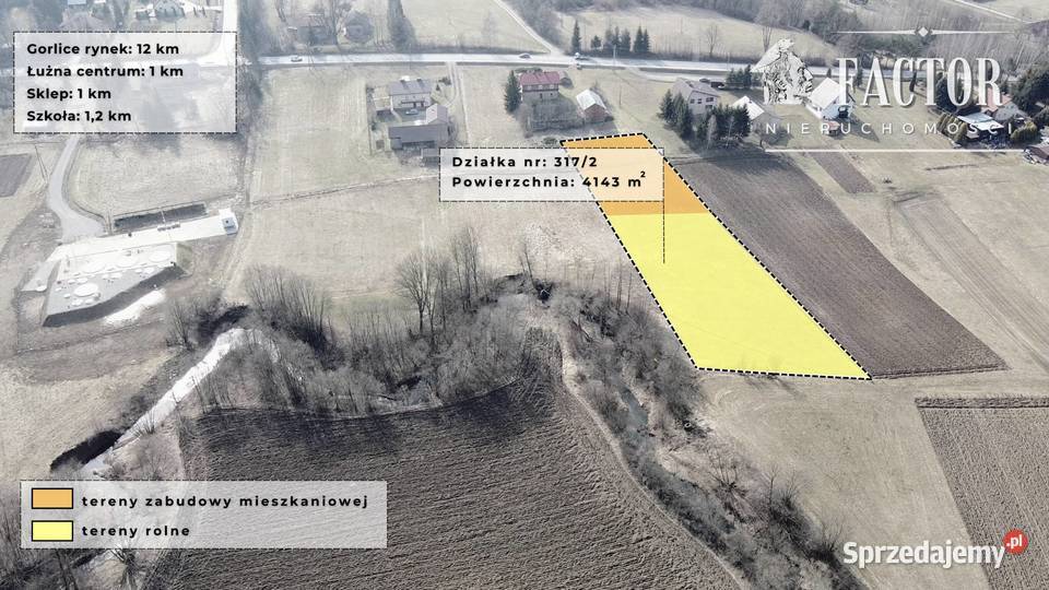 Działka budowlanorolna 41 a w Łużnej pow Łużna