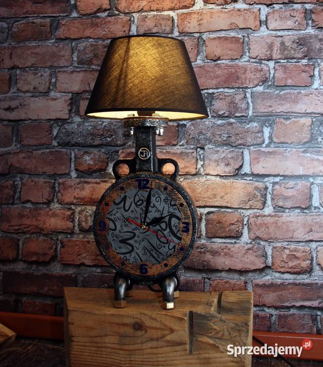 Lampa z zegarem Industrial Loft Patyna Dębica