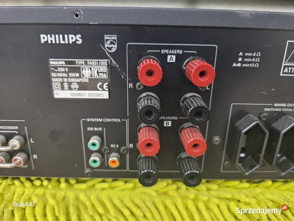 wzmacniacz philips fa93100s stereo Wzmacniacze i pokrewne Chełm Śląski