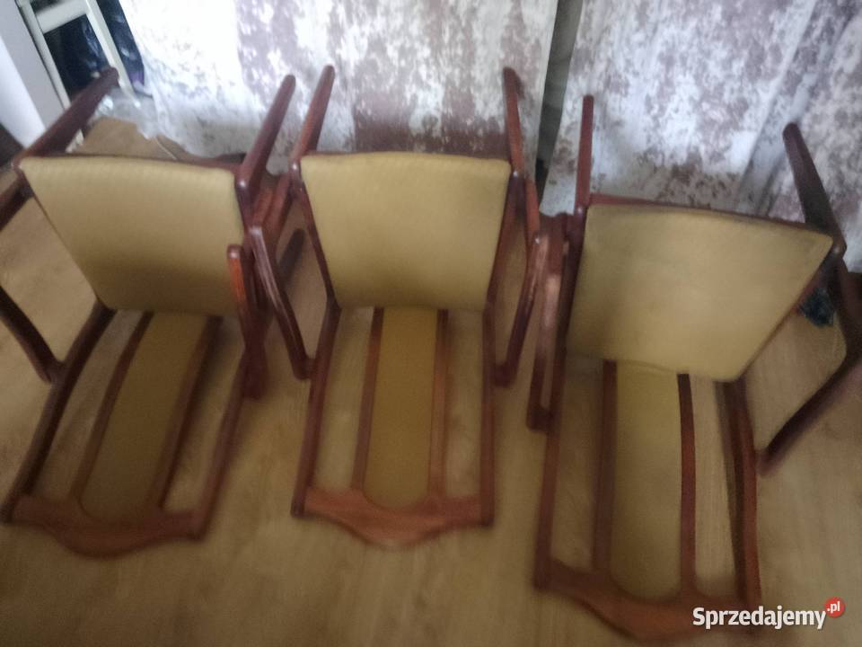 Drewniane krzesła z podłokietnikami małopolskie Wieliczka sprzedam