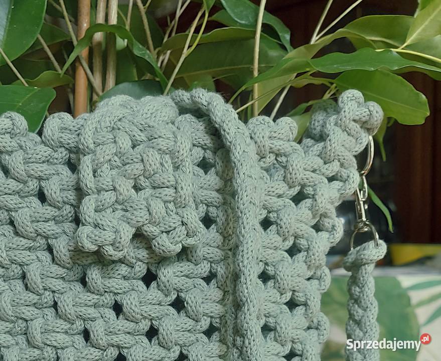 Torebka handmade w kolorze jasnej oliwki 17cm podlaskie