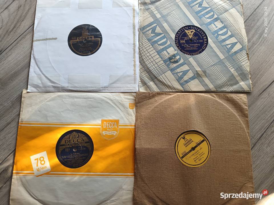 Cztery płyty szelakowe 25 Płyty i kasety