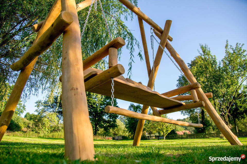 meble ogrodowe wypoczynkowe huśtawka lite drewno dolnośląskie Jelenia Góra