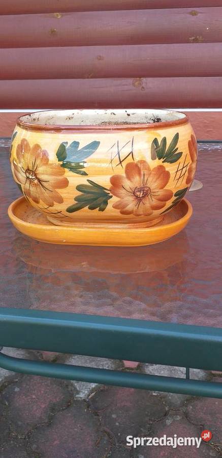 Donica ceramiczna z podstawką Donice Tychy sprzedam