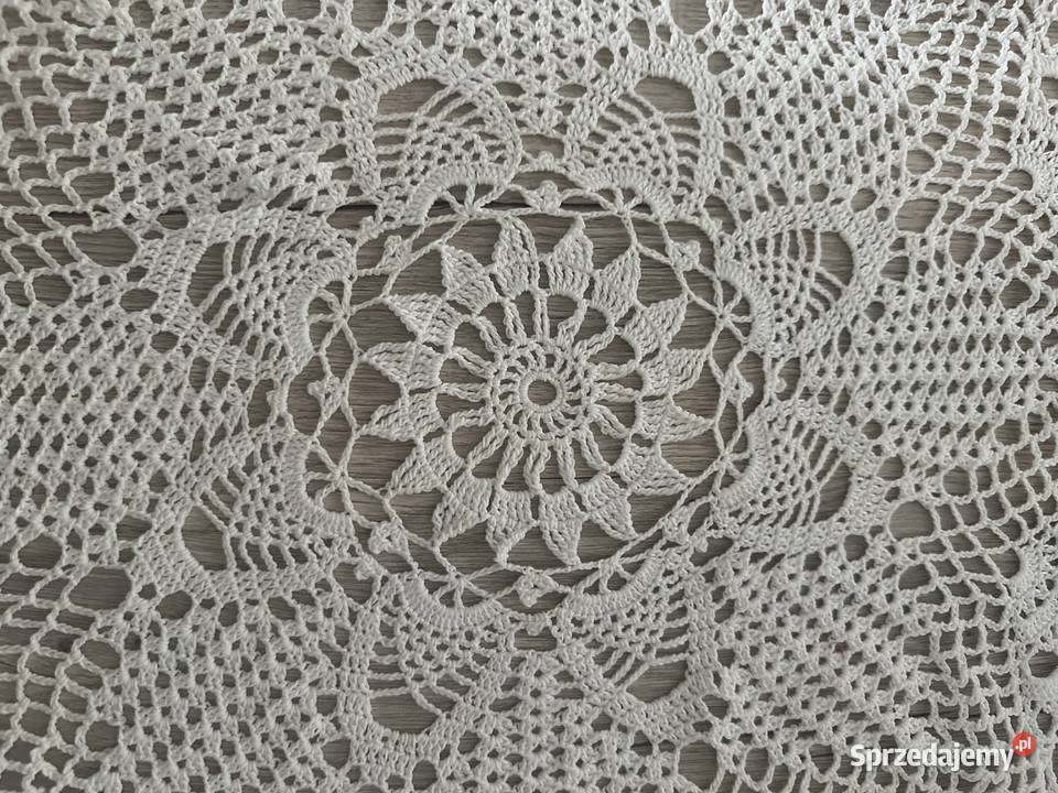Serweta serwetka szydełko okrągłe cacko śr60 biały Łódź