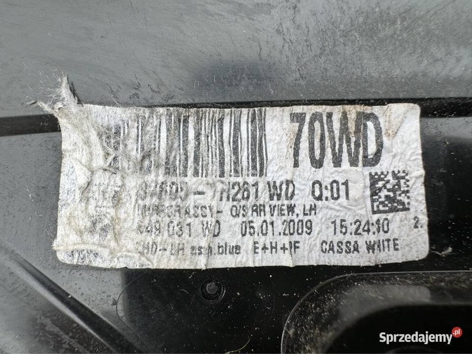 Lusterko zewnętrzne lewe LH Kia pro ceed 7 pin