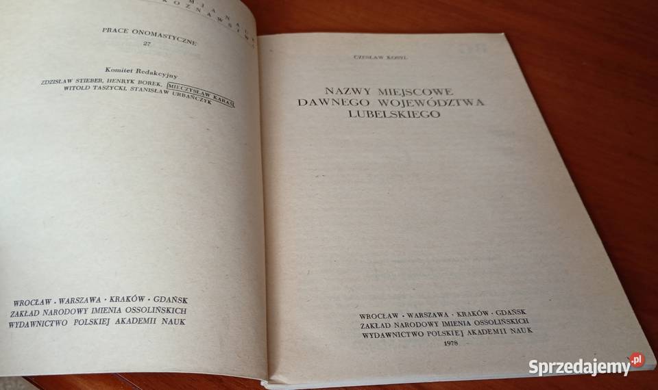 Nazwy miejscowe dawnego województwa lubelskiego Książki i Podręczniki Gdańsk