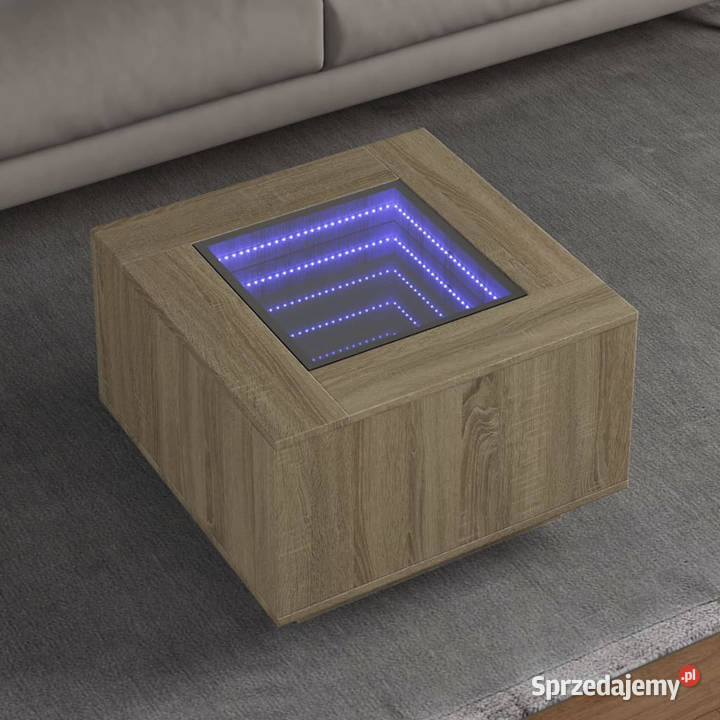 Stolik kawowy z LED dąb sonoma 60x60x40 WM847569 Warszawa sprzedam