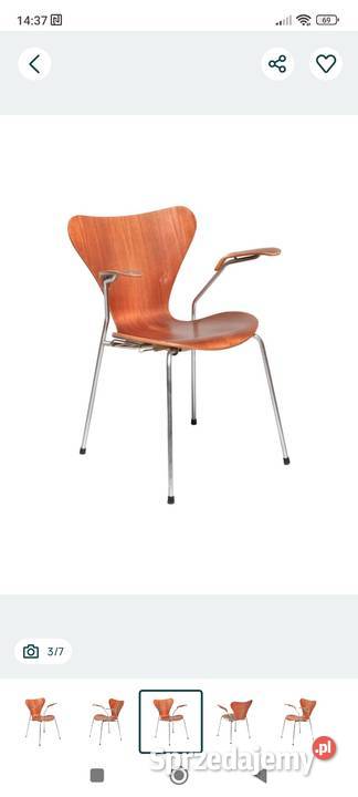 Krzesla Teak 3107 projektu Arne Jacobsena Fritza Chojnice sprzedam