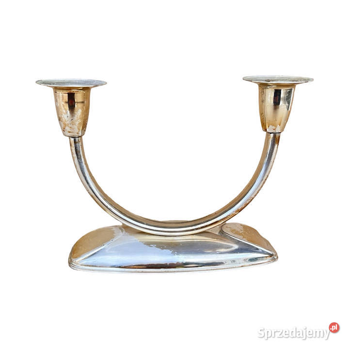 Dwuramienny świecznik platerowany posrebrzany Warszawa