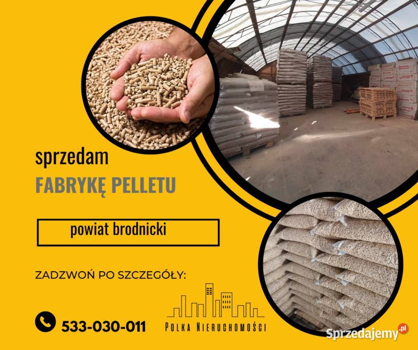 fabryka pelletu magazyny pełna infrastruktura Sugajno