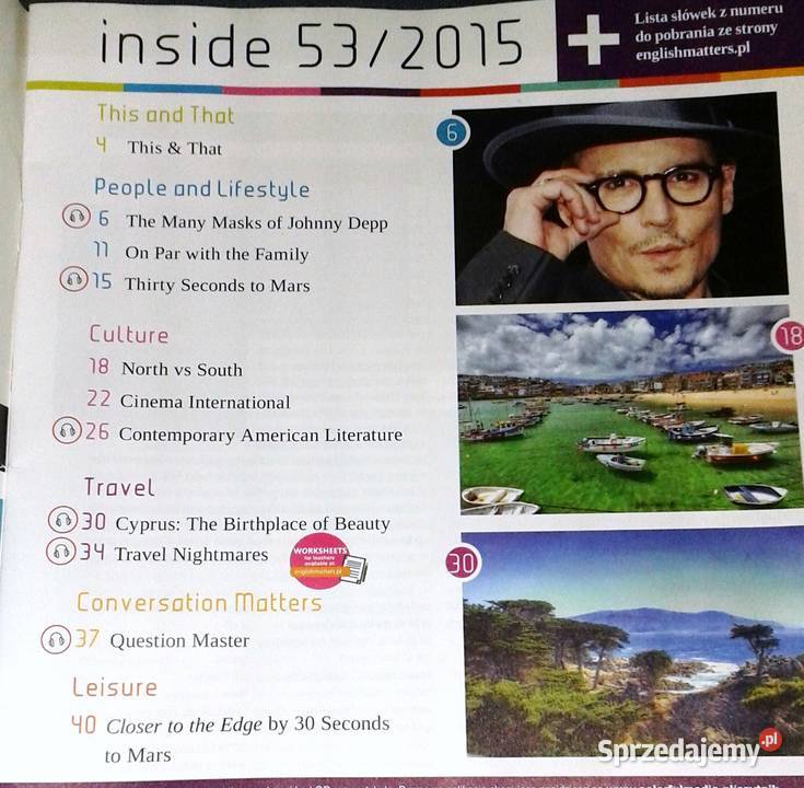 English Matters The many masks of Johnny Deep 53 miękka lubelskie Chełm