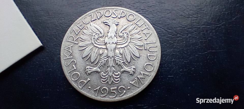 Stare monety 5 złotych 1959 destrukt PRL Polska Numizmatyka Lesko