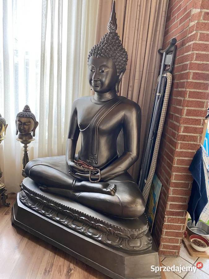 Ogromny 180 Budda z czystego brązu 140 brąz dolnośląskie Bystrzyca Kłodzka
