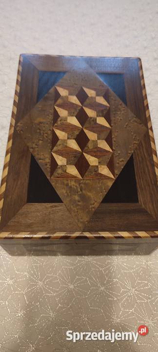 Szkatułka z intarsją biedermeier pomorskie Czersk sprzedam
