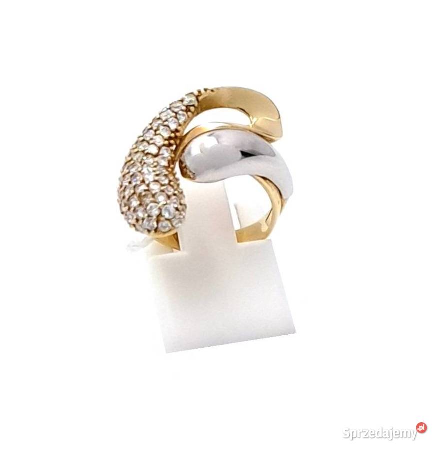 Pierścionek r12 Złoty pr333 Modern z kamieniami Pierścionki wielkopolskie Poznań