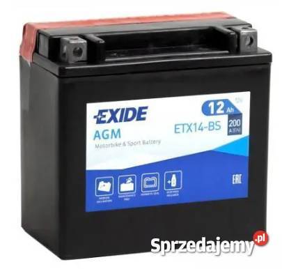 Akumulator motocyklowy EXIDE ETX14BS YTX14BS 12V Szczecin