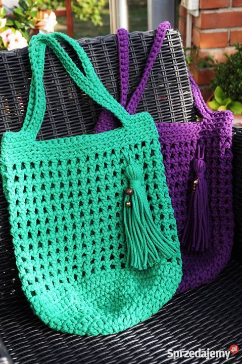 Torba eko siatka na zakupy KOLORY handmade Józefów