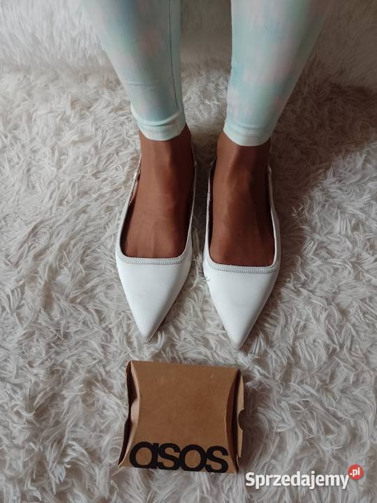 41 ASOS Design Białe baleriny z odkrytą piętą z małopolskie Kraków