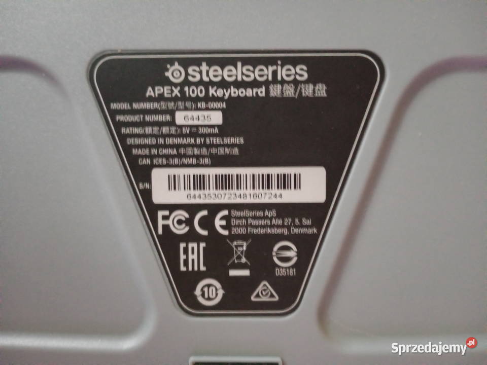 Klawiatura STEELSERIES 100 APEXpodświetlana Leszno
