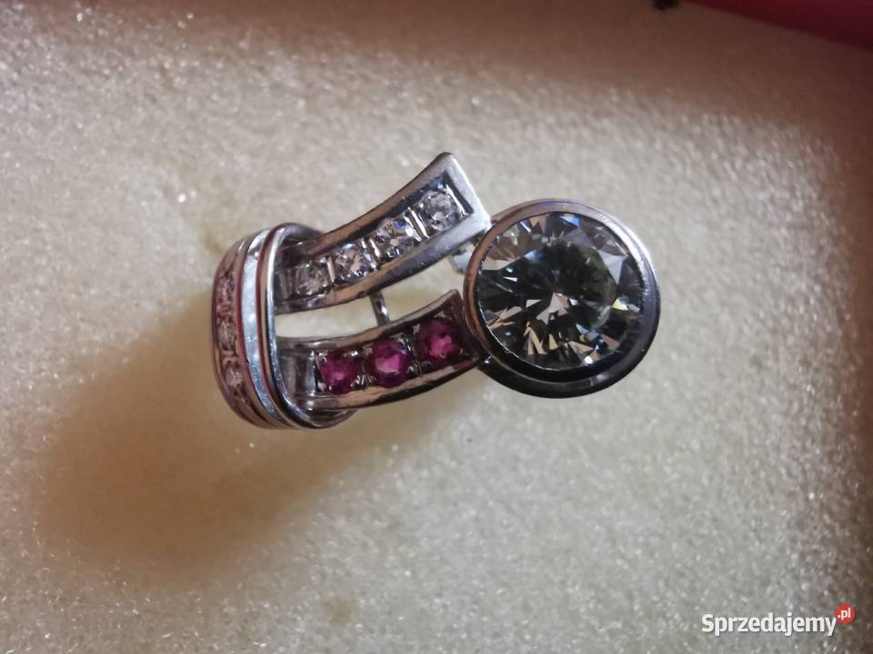 Złoty pierścionek Białe Złoto z diamentami Jelenia Góra sprzedam
