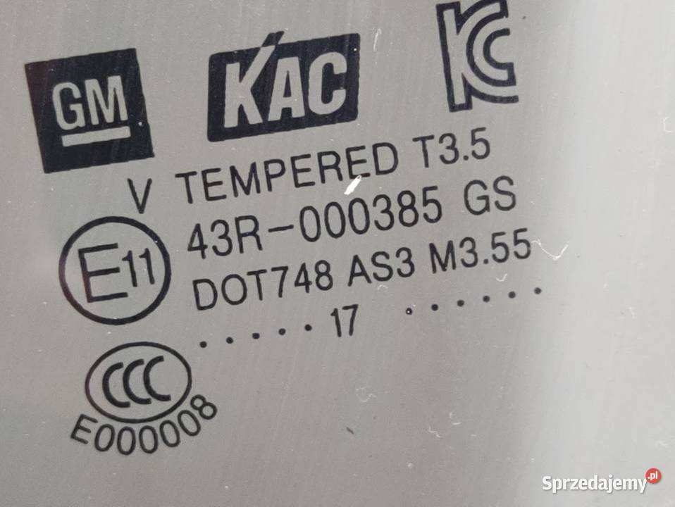 Szyba Drzwi Lewy Tył Opel Mokka X 2017 Pleszew