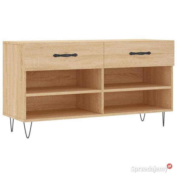 Ławka z miejscem na buty dąb sonoma 102x35x55 Warszawa