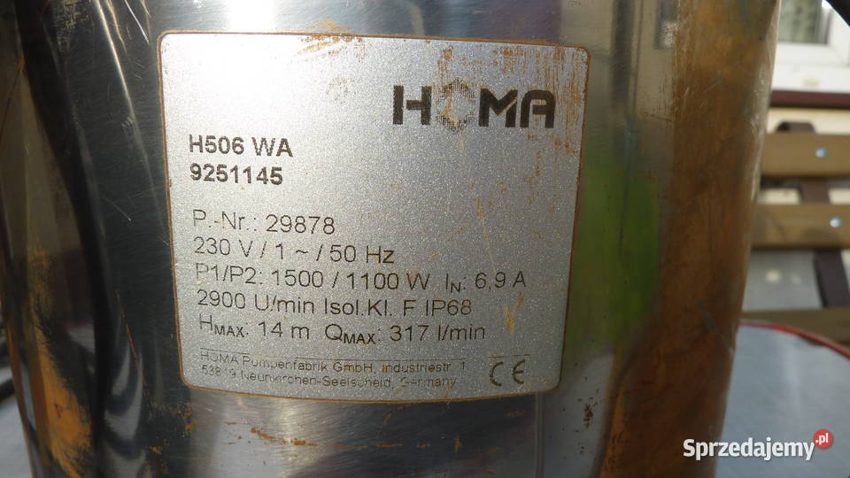Pompa zanurzeniowa do brudnej wody HOMA H506