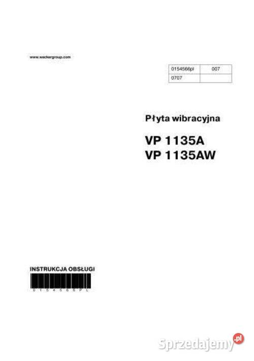 Zagęszczarka płytowa VACKER VP1135A AW świętokrzyskie Kielce