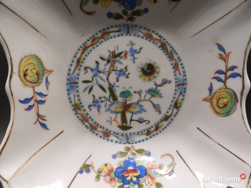 Porcelanowa antyczna kwadratowa pateramisa wielkopolskie Raszków