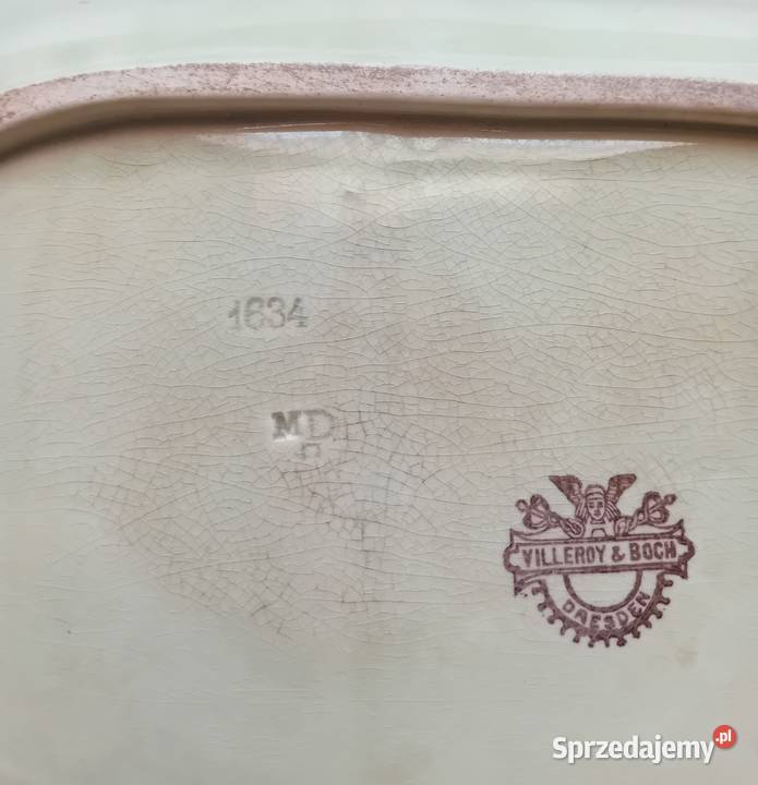 Głęboka taca z uchwytami brytfanna Majolika Porcelana i szkło Antyki, Sztuka, Kolekcje Koźminek