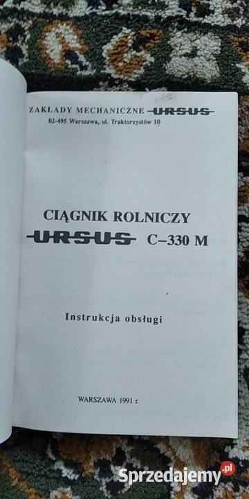 Instrukcja obsługi ciągnik Ursus C330M wydanie z Lublin
