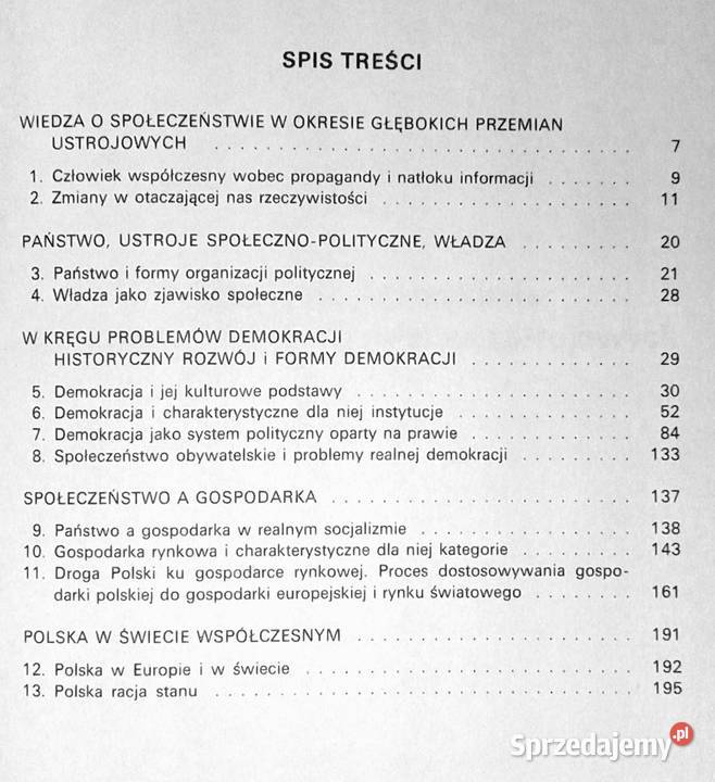 Wiedza o społeczeństwie Halina Tomalska Rok wydania 1992 Chełm sprzedam