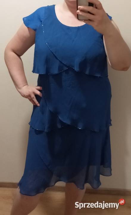 Sukienka z falbankami rozmiar 4648 Długość Midi Biecz