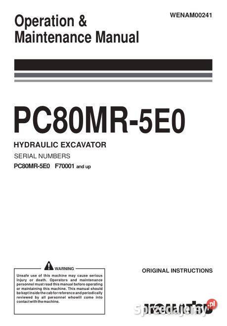 Komatsu PC80MR5E0 instrukcja obsługi