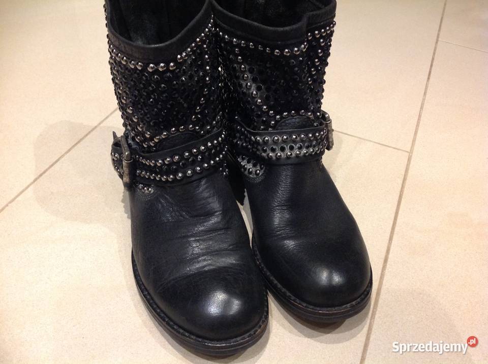 Wokery Damskie Skórzane 36 Czarne Nowa Sól