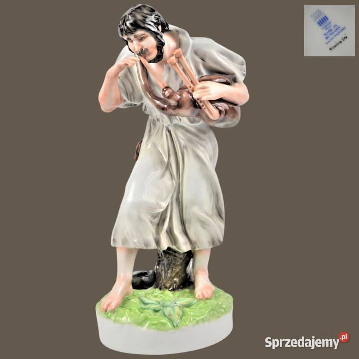 Dudziarz kobziarz porcelana Zsolnay Węgry wys42 Warszawa