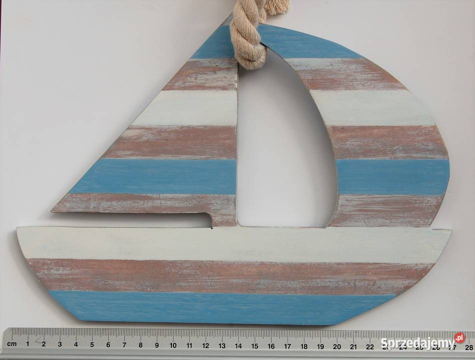 Łódź żaglówka zawieszka drewniana marynistyczna wielokolorowy lubelskie