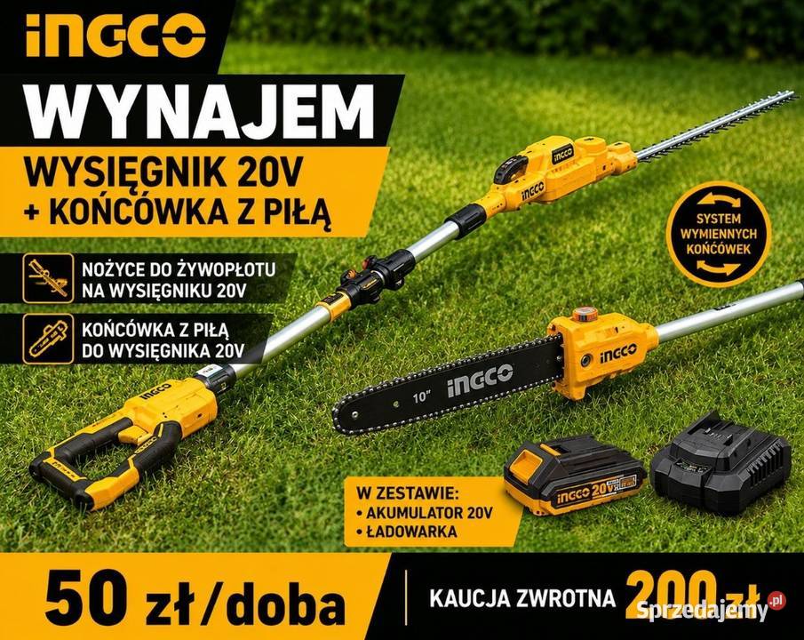 Wynajem piłanożyce do żywopłotu na wysięgniku Pozostałe Łuków