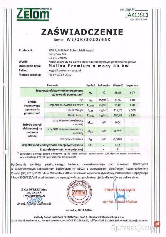 Kocioł CO z podajnikiem na ekogroszek 30KW Rewal sprzedam