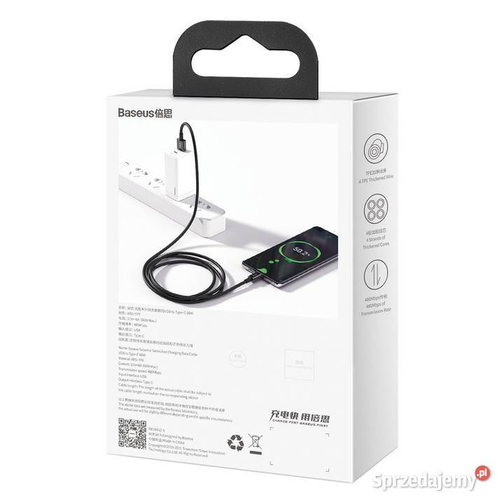 Kabel USB typeC 6A 66W 2m QC 30 Baseus szybkie Siemianowice Śląskie