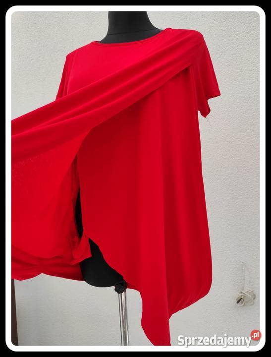 Czerwona nowa sukienka oversize z kieszeniami Rozmiar 44(XXL) Płock