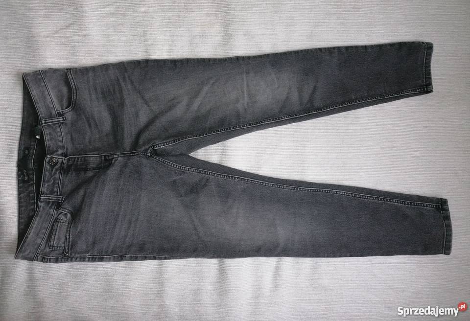 SPODNIE JEANSOWE SKINNY NEXT CIEMNO SZARE R 1644 szary/srebrny Łódź