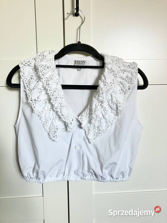 Nowa biała bluzka crop top Hess Frackmann Nisko