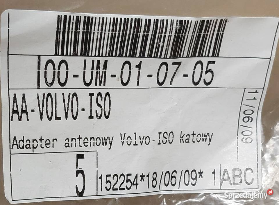 ADAPTER WTYK ANTENOWY VOLVO S40 V40 S60 S70 V70 Mielęcin